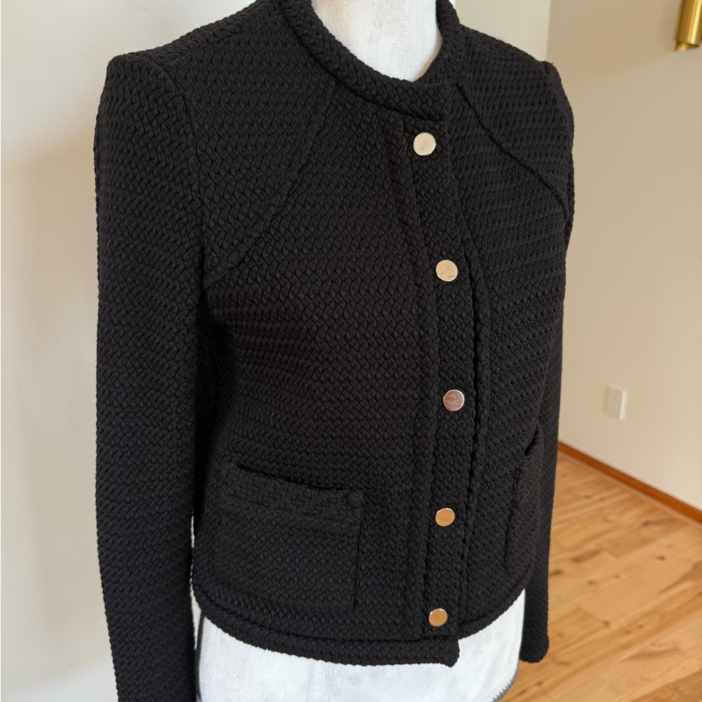 Maje Gaillete black textured jacket- luxury - Picture 5 of 6